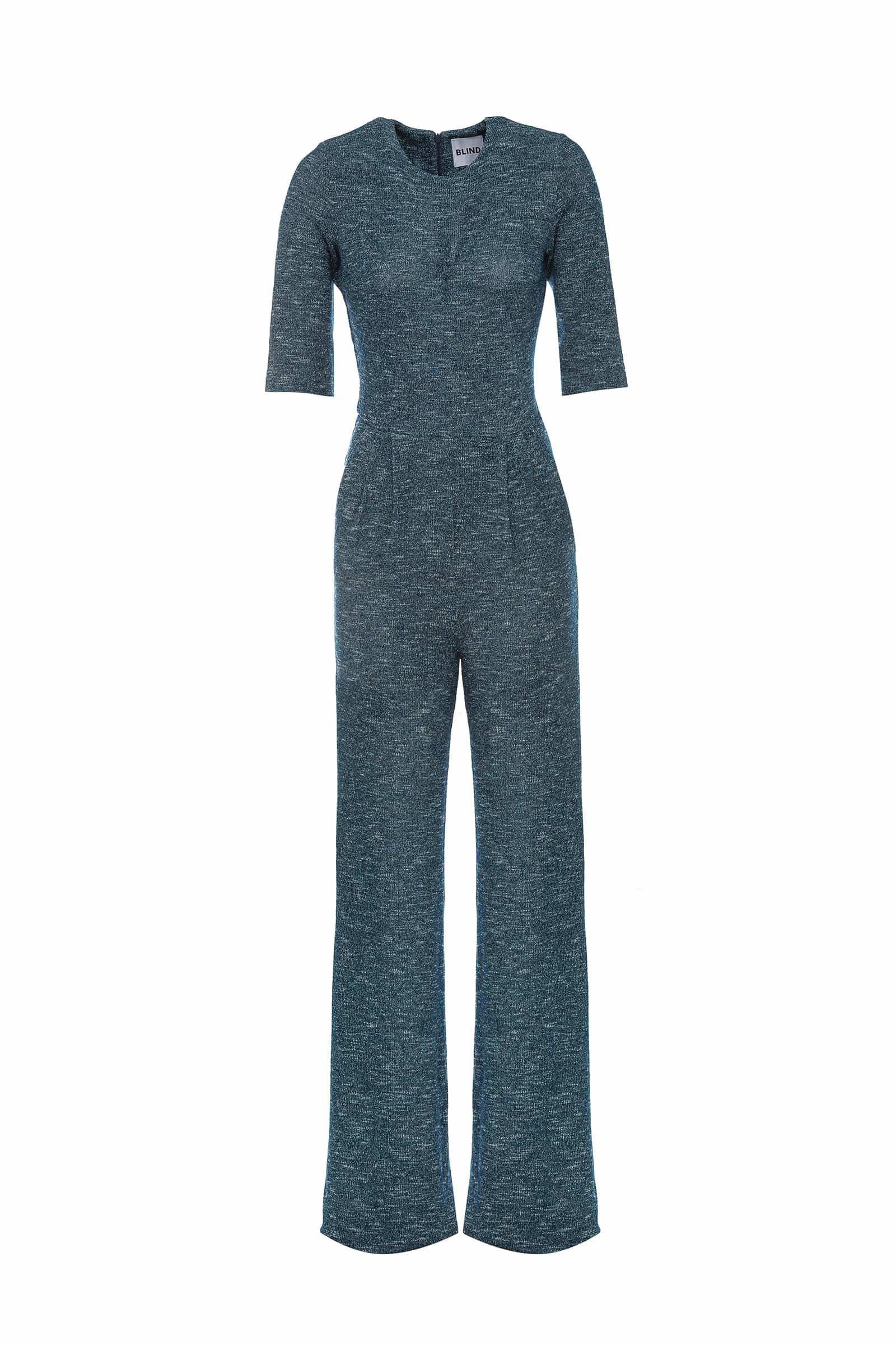 Knitted suit (jumpsuit and cardigan with belt)